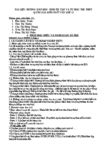 Bài giảng Chuyên đề Ngữ văn Lớp 12 - Hướng dẫn ôn tập và tự học thi THPT Quốc gia - Nhóm tác giả