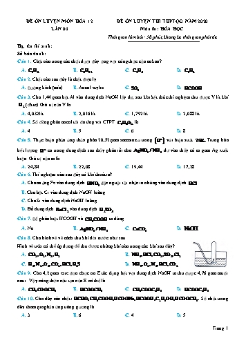 Đề ôn luyện thi THPTQG năm 2020 môn Hóa học