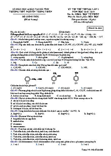 Đề thi thử môn Hóa học - Kỳ thi thử THPT Quốc gia lần 2 - Năm học 2018-2019 - Trường THPT Nguyễn Trung Thiên - Mã đề 006 (Kèm đáp án)