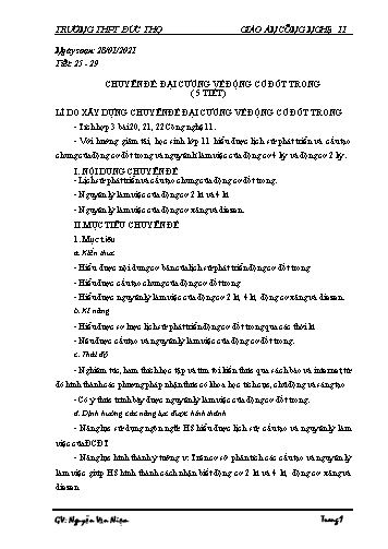 Giáo án Công nghệ 11 - Tiết 25-29: Chuyên đề Đại cương về động cơ đốt trong (5 tiết) - Nguyễn Văn Niệm