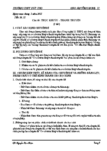 Giáo án Công nghệ 11 - Tiết 30,31: Trục khuỷu - Thanh truyền (2 tiết) - Nguyễn Văn Niệm