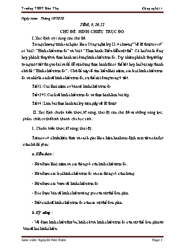 Giáo án Công nghệ 11 - Tiết 8-11: Hình chiếu trục đo - Năm học 2020-2021 - Nguyễn Văn Niệm