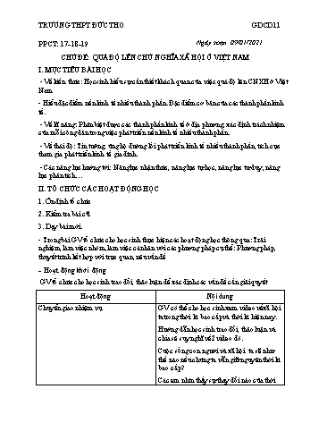 Giáo án GDCD Lớp 11 - Tiết 17-19: Quá độ lên Chủ nghĩa xã hội ở Việt Nam