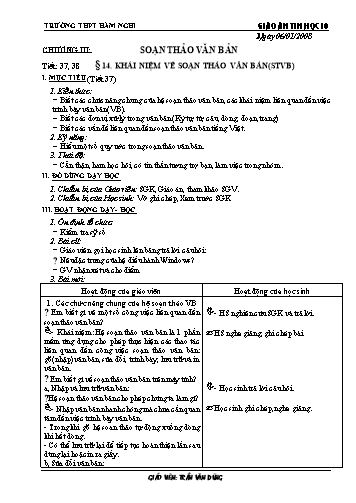 Giáo án tin học Lớp 10 - Chương III - Trần Văn Dũng