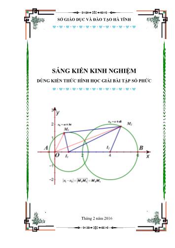 Sáng kiến kinh nghiệm môn Toán Lớp 12 - Dùng kiến thức hình học giải bài tập số phức