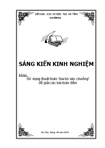 Sáng kiến kinh nghiệm Sử dụng thuật toán “lùa bò vào chuồng” để giải các bài toán đếm