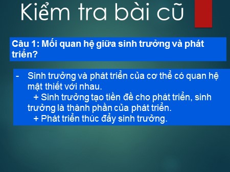 Bài giảng Sinh học 11 - Tiết 37: Các nhân tố ảnh hưởng đến sự sinh trưởng và phát triển ở động vật
