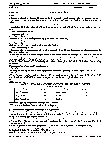 Giáo án Bồi dưỡng học sinh giỏi Khối 10 môn Địa lý - Buổi 10,11: Chủ đề địa lí dân cư - Phan Thị Kim Oanh