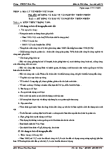 Giáo án bồi dưỡng học sinh giỏi môn Địa lý Lớp 12 - Buổi 11 - Năm học 2019-2020 - Phan Thị Kim Oanh