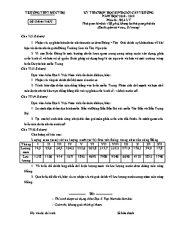 Giáo án bồi dưỡng học sinh giỏi môn Địa lý Lớp 12 - Buổi 15 - Năm học 2019-2020 - Phan Thị Kim Oanh