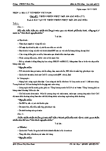 Giáo án bồi dưỡng học sinh giỏi môn Địa lý Lớp 12 - Buổi 8 - Năm học 2019-2020 - Phan Thị Kim Oanh