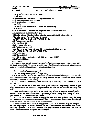 Giáo án Địa lí 11 - Buổi 1: Rèn luyện kĩ năng biểu đồ - Đinh Thị Sen