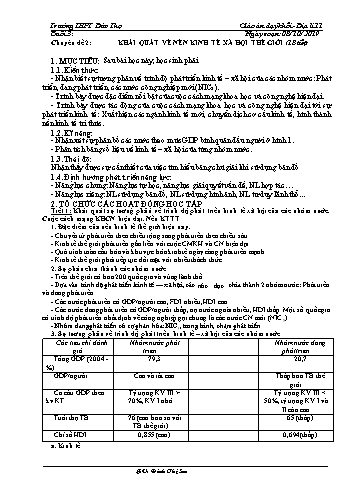 Giáo án Địa lí 11 - Buổi 3: Khái quát về nền kinh tế xã hội thế giới (18 tiết) - Đinh Thị Sen