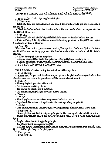 Giáo án Địa lí 11 - Buổi 4: Khái quát về nền kinh tế xã hội thế giới (18 tiết) - Đinh Thị Sen