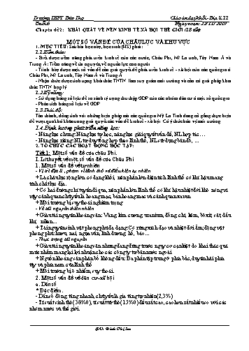 Giáo án Địa lí 11 - Buổi 6: Khái quát về nền kinh tế xã hội thế giới (18 tiết) - Đinh Thị Sen