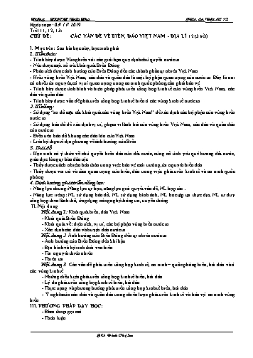 Giáo án Địa lí 12 - Tiết 11,12,13: Các vấn đề về biển, đảo Việt Nam - Đinh Thị Sen