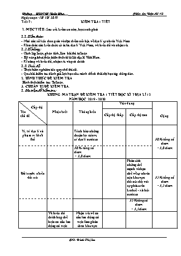 Giáo án Địa lí 12 - Tiết 7: Kiểm tra 1 tiết - Đinh Thị Sen