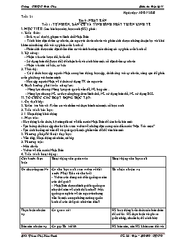 Giáo án Địa lý 11 - Tiết 21, Bài 9: Nhật Bản - Phan Thị Kim Oanh