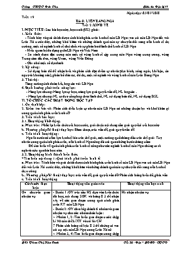 Giáo án Địa lý Lớp 11 - Tiết 19, Bài 8: Liên bang Nga - Phan Thị Kim Oanh