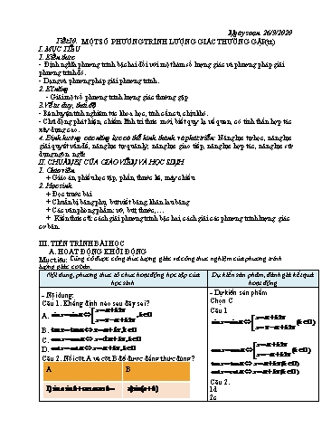 Giáo án Giải tích 11 - Tiết 10+11+12 - Năm học 2020-2021 Giáo án Giải tích 11 - Tiết 10+11+12 - Năm học 2020-2021