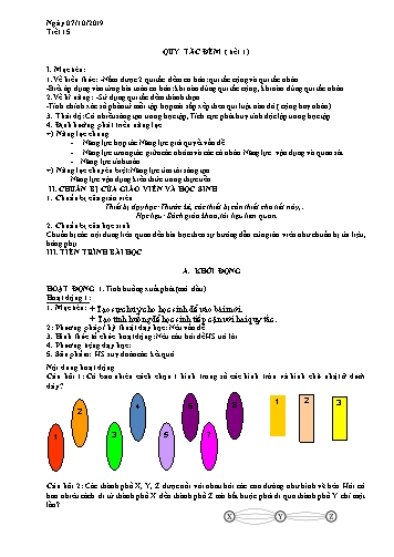 Giáo án Giải tích 11 - Tiết 15: Quy tắc đếm (Tiết 1) - Năm học 2019-2020