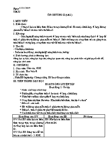 Giáo án Giải tích 11 - Tiết 32+33: Ôn tập Chương II - Năm học 2019-2020