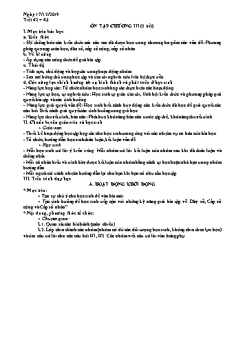 Giáo án Giải tích 11 - Tiết 42+43: Ôn tập Chương III (2 tiết) - Năm học 2019-2020