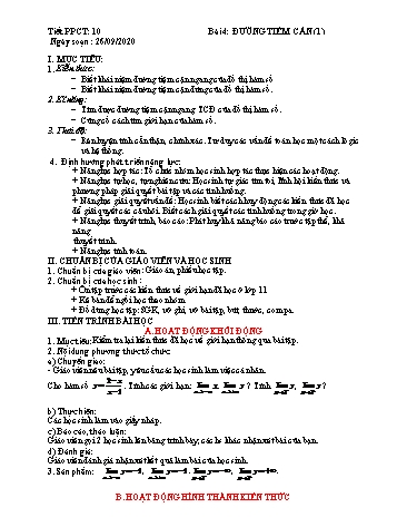 Giáo án Giải tích 12 - Tiết 10+11+12 - Năm học 2020-2021