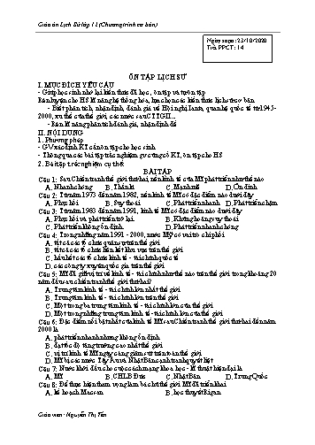 Giáo án Lịch sử Lớp 12 - Tiết 14+15 - Nguyễn Thị Yến