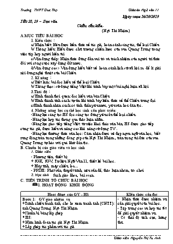 Giáo án Ngữ văn 11 - Tiết 28,29: Chiếu cầu hiền (Ngô Thì Nhậm) - Năm học 2019-2020 - Nguyễn Thị Tú Anh