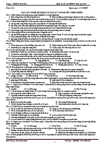 Giáo án ôn thi Địa lý Lớp 12 - Buổi 6: Bài tập vấn đề sử dụng và bảo vệ tài nguyên thiên nhiên - Phan Thị Kim Oanh