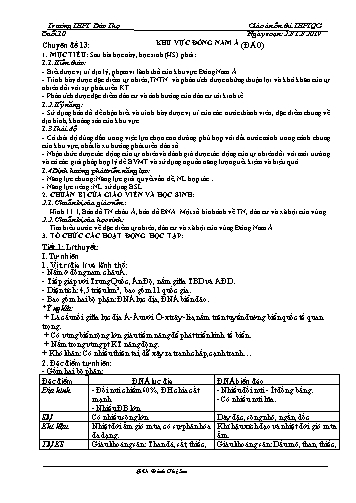 Giáo án ôn thi THPT QG Địa lí 12 - Buổi 10: Khu vực Đông Nam Á (Đảo) - Đinh Thị Sen