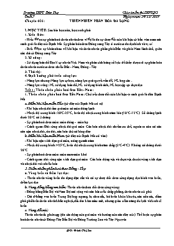 Giáo án ôn thi THPT QG Địa lí 12 - Buổi 7: Thiên nhiên phân hóa đa dạng - Đinh Thị Sen