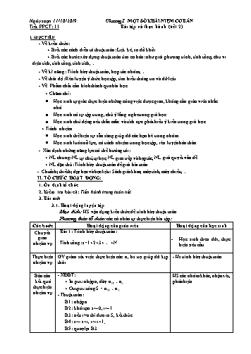 Giáo án Tin học 10 - Tiết 11: Bài tập và thực hành (Tiết 2) - Năm học 2019-2020