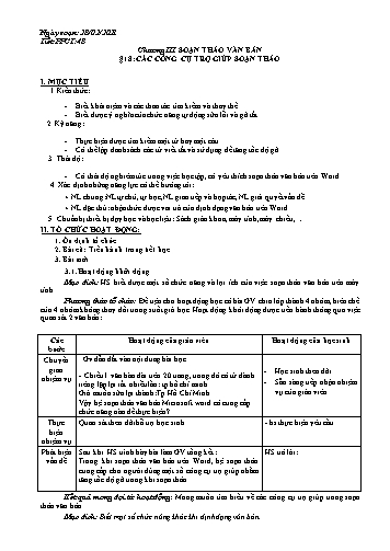 Giáo án Tin học 10 - Tuần 26 - Năm học 2020-2021