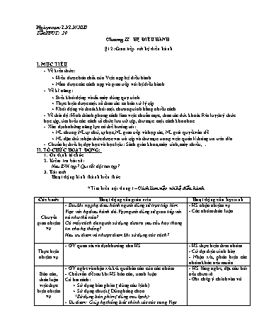 Giáo án Tin học Lớp 10 - Tiết 29+30 - Năm học 2020-2021