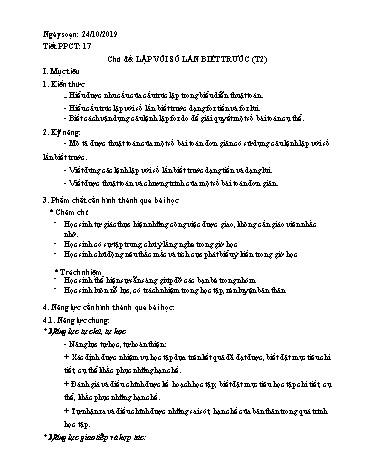 Giáo án Tin học Lớp 11 - Tiết 17: Lặp với số lần biết trước (Tiết 2) - Năm học 2019-2020