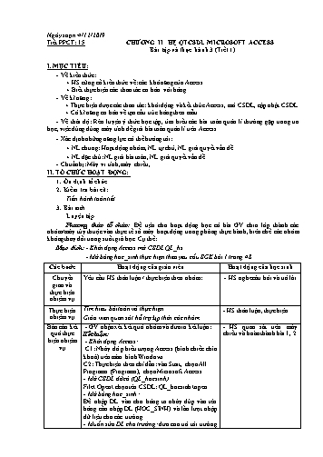 Giáo án Tin học Lớp 12 - Tiết 15 - Năm học 2019-2020