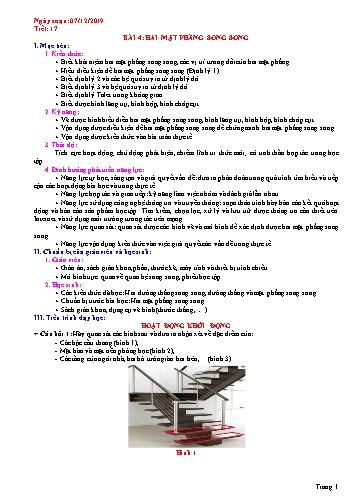 Giáo án Toán Lớp 11 - Tiết 17, Bài 4: Hai mặt phẳng song song - Năm học 2019-2020