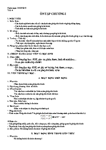Giáo án Toán Lớp 11 - Tiết 4: Ôn tập chương I - Năm học 2019-2020