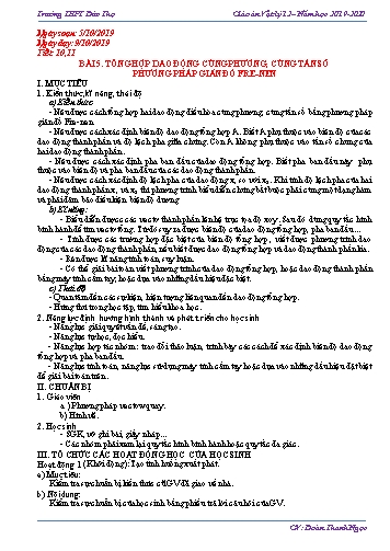 Giáo án Vật lí 12 - Tiết 10+11, Bài 5: Tổng hợp dao động cùng phương, cùng tần số phương pháp giản đồ Fre-nen - Năm học 2019-2020 - Đoàn Thanh Ngọc