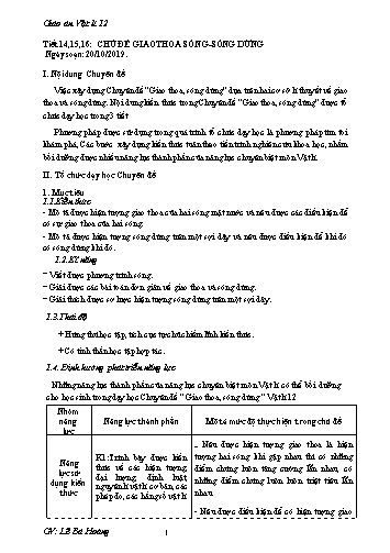 Giáo án Vật lí 12 - Tiết 14,15,16: Chủ đề Giao thoa sóng-Sóng dừng - Năm học 2019-2020 - Lê Bá Hoàng