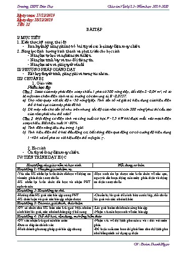 Giáo án Vật lí 12 - Tiết 32+33 - Năm học 2019-2020 - Đoàn Thanh Ngọc Giáo án Vật lí 12 - Tiết 32+33 - Năm học 2019-2020 - Đoàn Thanh Ngọc