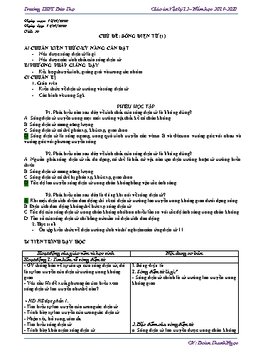 Giáo án Vật lí 12 - Tiết 39-41: Sóng điện từ - Năm học 2019-2020 - Đoàn Thanh Ngọc