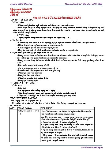 Giáo án Vật lí 12 - Tiết 48: Các bức xạ không nhìn thấy - Năm học 2019-2020 - Đoàn Thanh Ngọc