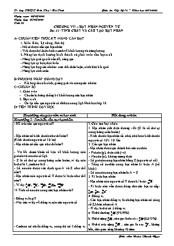 Giáo án Vật lí 12 - Tiết 55+57 - Năm học 2019-2020 - Đoàn Thanh Ngọc