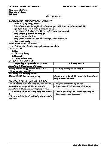 Giáo án Vật lí 12 - Tiết 62-64: Ôn tập học kì II - Năm học 2019-2020 - Đoàn Thanh Ngọc