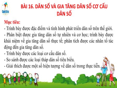 Bài giảng Địa lí 10 (Cánh diều) - Bài 16: Dân số và gia tăng dân số. Cơ cấu dân số