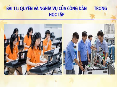 Bài giảng Giáo dục Kinh tế và Pháp luật 12 (Kết nối tri thức) - Bài 11: Quyền và nghĩa vụ của công dân trong học tập
