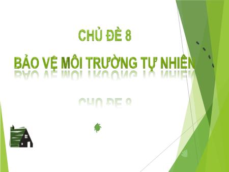 Bài giảng môn Hoạt động trải nghiệm, hướng nghiệp Lớp 10 (Kết nối tri thức) - Chủ đề 8: Bảo vệ môi trường tự nhiên